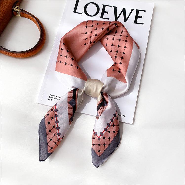 2021 Elegant Geometry Print Square Scarf Women - melvincucci