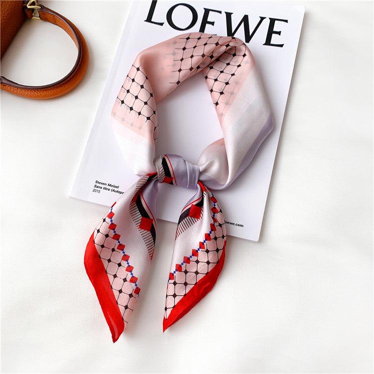 2021 Elegant Geometry Print Square Scarf Women - melvincucci