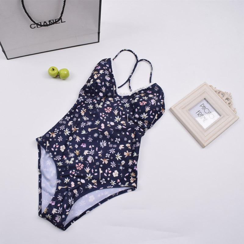 2021 Lace Floral Border One-Piece Swimsuit Bathing Suit Swimwear Beachwear - melvincucci