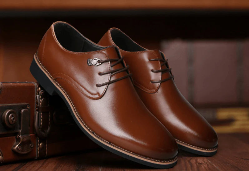 2021 Men Dress Shoes Simple Style Quality Men Oxford Shoes Lace-up Brand  Formal Shoes Men Leather Wedding Shoes - melvincucci