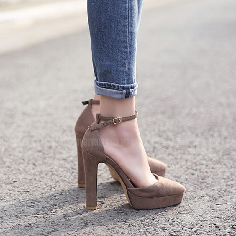 2021 new Korean version of rough heel shoe - melvincucci