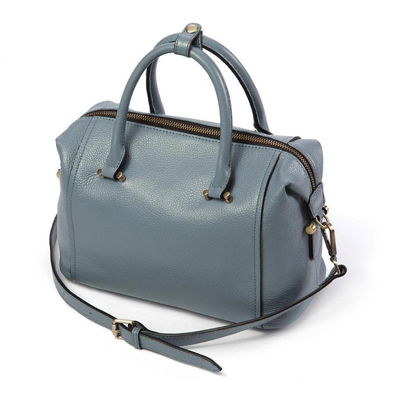 2021 new leather handbag fashion leather Boston bag shoulder Xiekua package Guangzhou goods wholesale - melvincucci