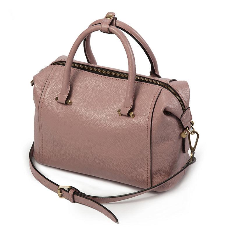 2021 new leather handbag fashion leather Boston bag shoulder Xiekua package Guangzhou goods wholesale - melvincucci