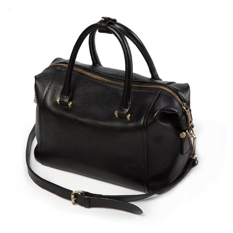 2021 new leather handbag fashion leather Boston bag shoulder Xiekua package Guangzhou goods wholesale - melvincucci