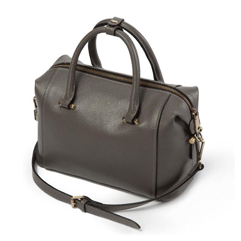 2021 new leather handbag fashion leather Boston bag shoulder Xiekua package Guangzhou goods wholesale - melvincucci