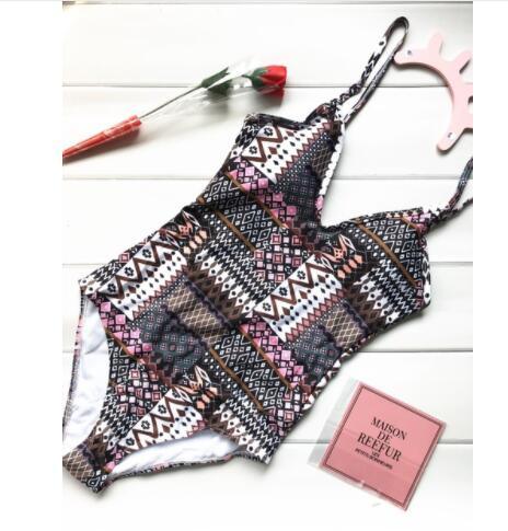 2021 New One-Piece Floral Printed Swimsuit Bathing Suit Swimwear Beachwear For Women - melvincucci
