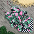 2021 Sexy Bikini Swimwear Women Push Up Swimsuit High Waisted Bathing Suit Floral Biquini Two Piece Bikinis Tankini Beachwear - melvincucci