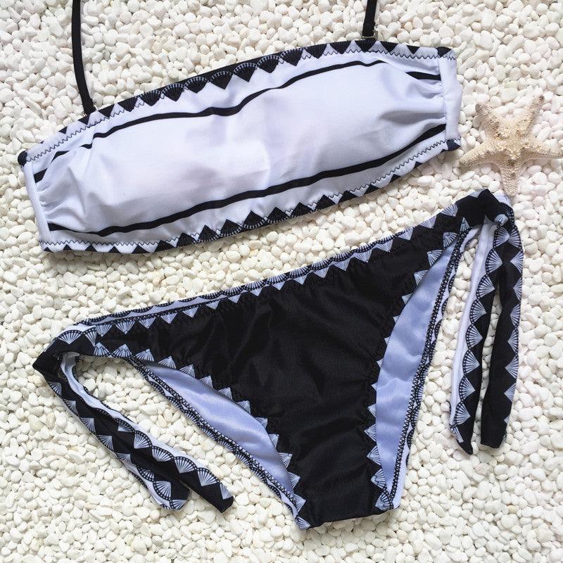 2021 Sexy Strapless Bikini set swimsuit Women strapless Swimwear tie side bikini bottom Bathing Suit Beachwear swim suit - melvincucci