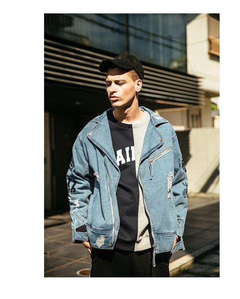 2021 spring new jeans jacket, men's cotton baseball suit, hip-hop men's couple coats. - melvincucci