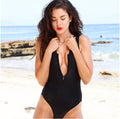 2021 Zipper Pattern One-Piece Swimsuit Bathing Suit Swimwear Beachwear For Women - melvincucci