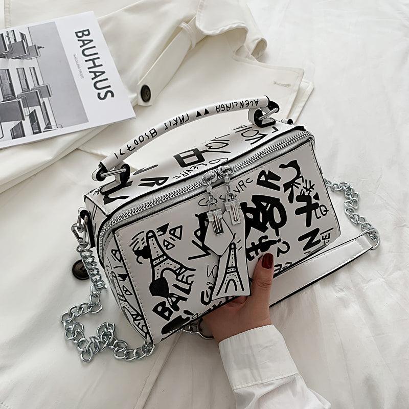 2022 Luxury Design Women Leather Handbags And Purse Fashion Crossbody Bags For Women Graffiti Handbags Shoulder Bags Women Bag - melvincucci