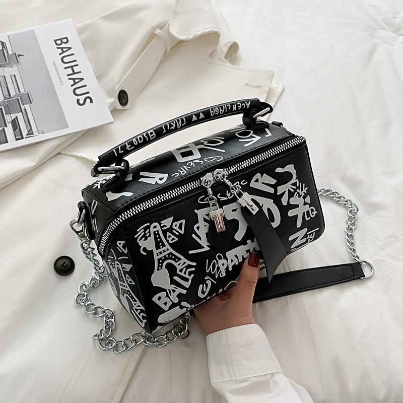 2022 Luxury Design Women Leather Handbags And Purse Fashion Crossbody Bags For Women Graffiti Handbags Shoulder Bags Women Bag - melvincucci