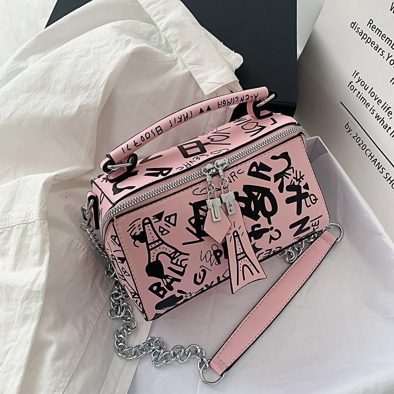 2022 Luxury Design Women Leather Handbags And Purse Fashion Crossbody Bags For Women Graffiti Handbags Shoulder Bags Women Bag - melvincucci