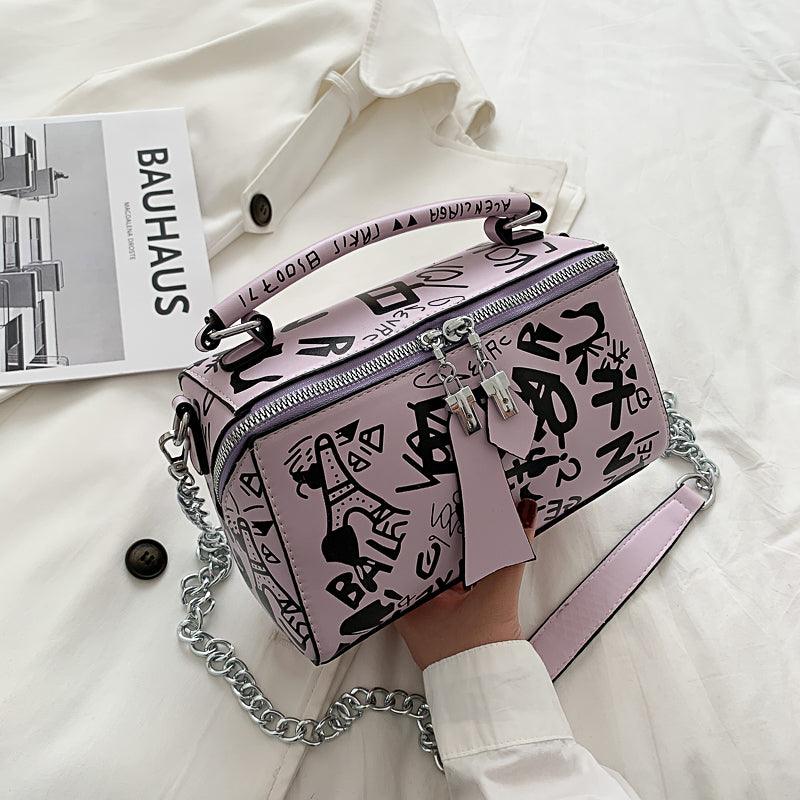 2022 Luxury Design Women Leather Handbags And Purse Fashion Crossbody Bags For Women Graffiti Handbags Shoulder Bags Women Bag - melvincucci