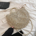 2022 Summer Women FashionBig Straw Beach Shoulder Bag Handmade Crossbody Bags Raffia Circle Rattan Bags Bohemian Woven Totes - melvincucci