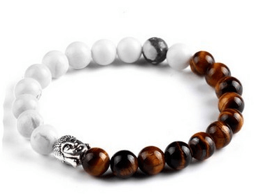AliExpress explosions Europe and the United States fashion lava rock natural stone Buddha head Golden Buddha men and women bracelet wholesale - melvincucci