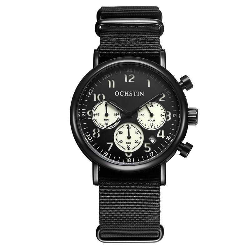 Multi-function three-eye calendar quartz watch - melvincucci