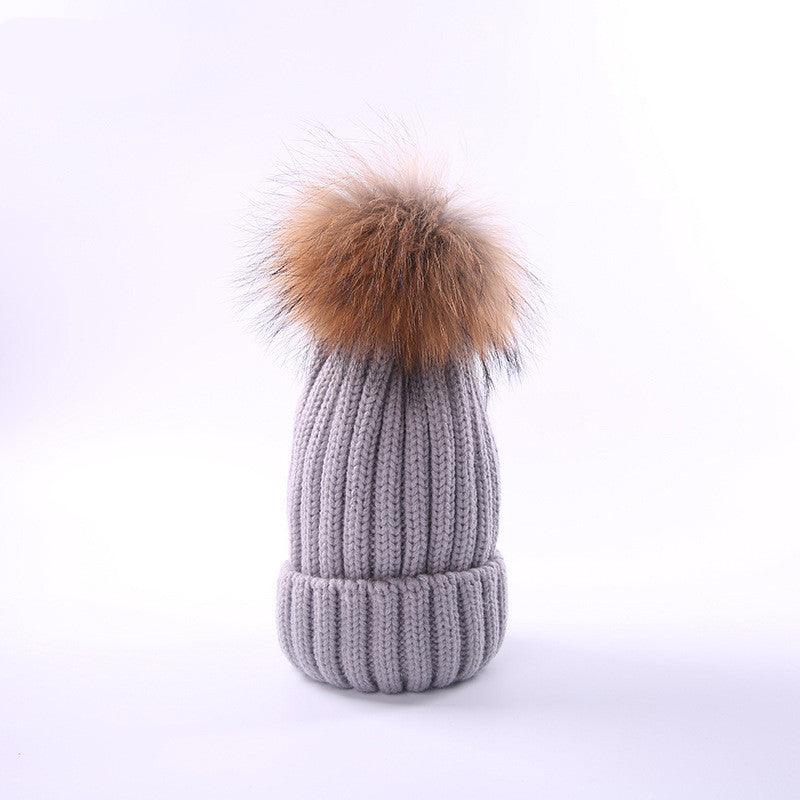 Autumn and winter new scorpion hair ball children's wool hat - melvincucci