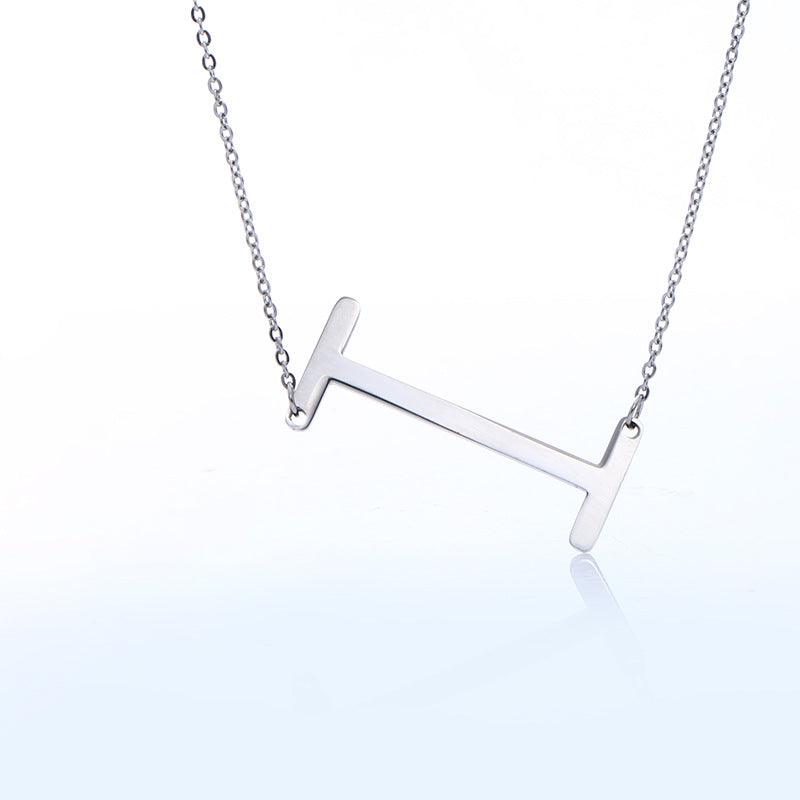 Fabulous Rose Gold Plated Stainless Steel Initial Letter Pendant Necklace - melvincucci