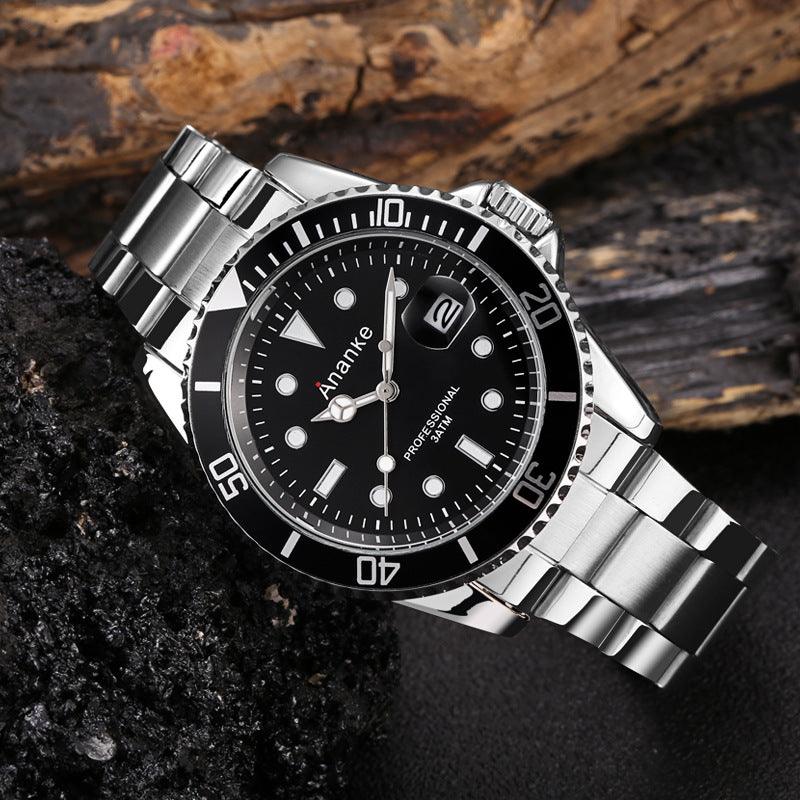Luminous steel band men's waterproof watch - melvincucci