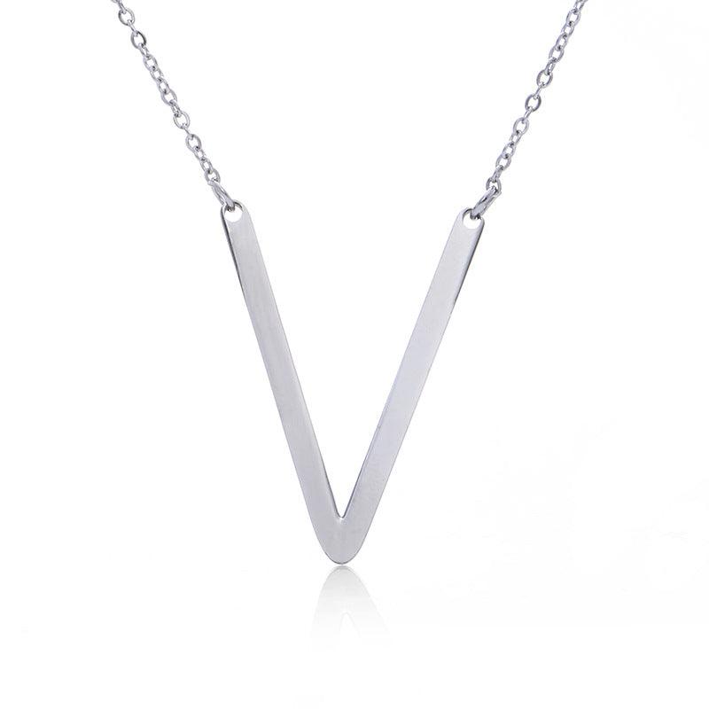 Fabulous Rose Gold Plated Stainless Steel Initial Letter Pendant Necklace - melvincucci