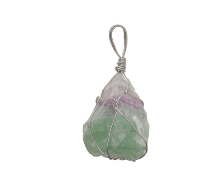 Natural stone pendant irregular crystal rough necklace - melvincucci