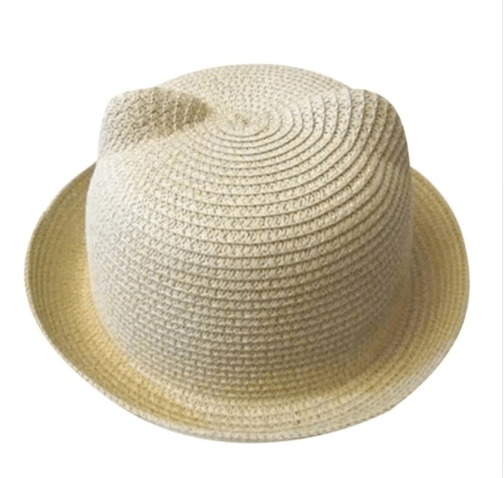 Summer hat Korean cute cat ears straw hat sun hat sun hat - melvincucci
