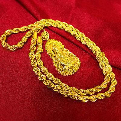 Hemp rope gold necklace - melvincucci