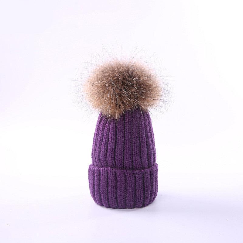 Autumn and winter new scorpion hair ball children's wool hat - melvincucci