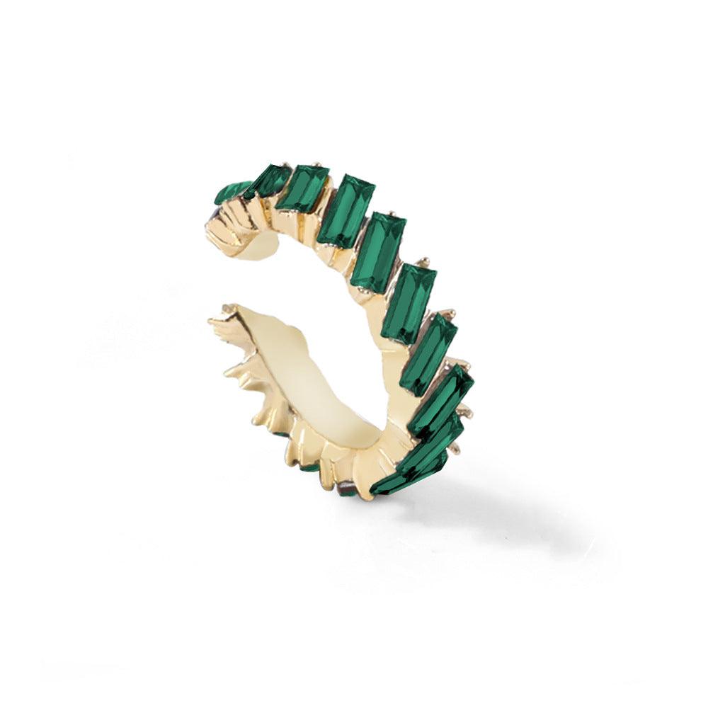 Multicolor glass diamond C-shaped earrings - melvincucci