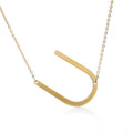 Fabulous Rose Gold Plated Stainless Steel Initial Letter Pendant Necklace - melvincucci