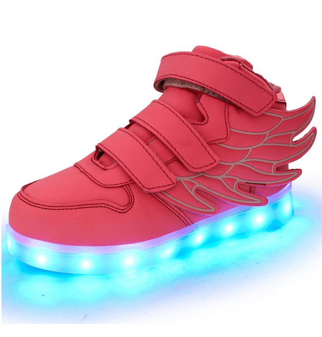 Children's shoes led light shoes children's wings light shoes usb charging colorful luminous shoes casual light shoes - melvincucci