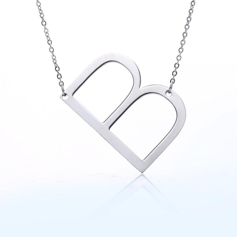 Fabulous Rose Gold Plated Stainless Steel Initial Letter Pendant Necklace - melvincucci