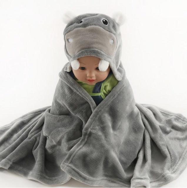 Baby fleece bath towel hooded towels bathrobe - melvincucci