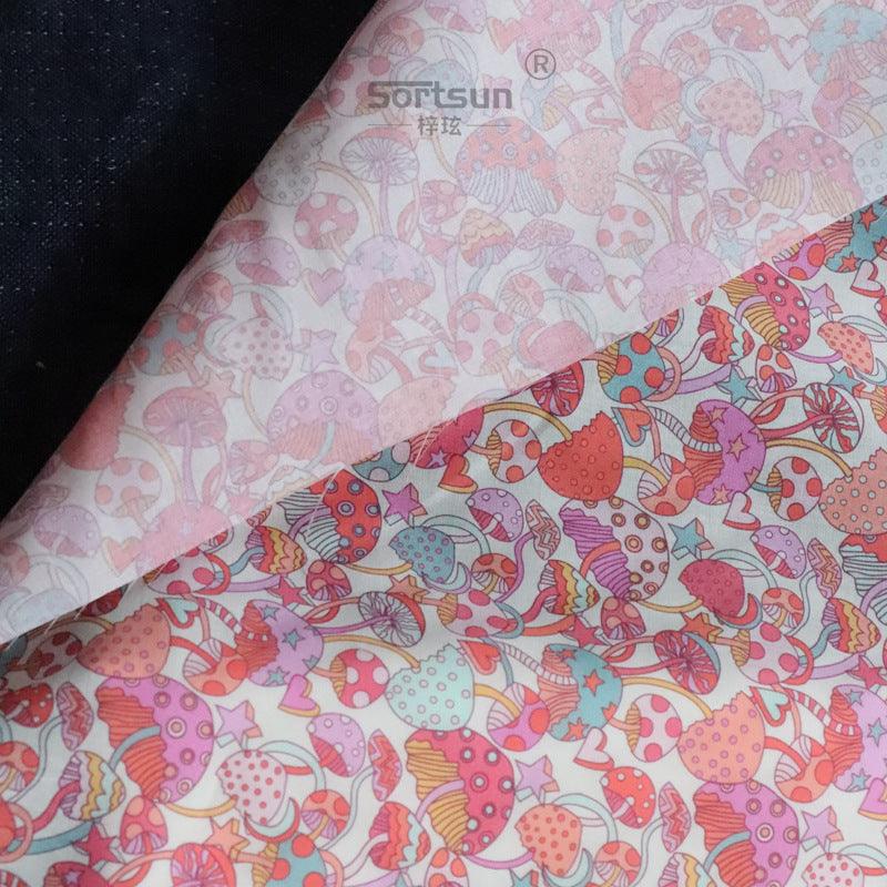 Blue Color Mushroom Long-fiber Cotton Printing Baby Girl's Clothing Dress Fabric Fabric - melvincucci