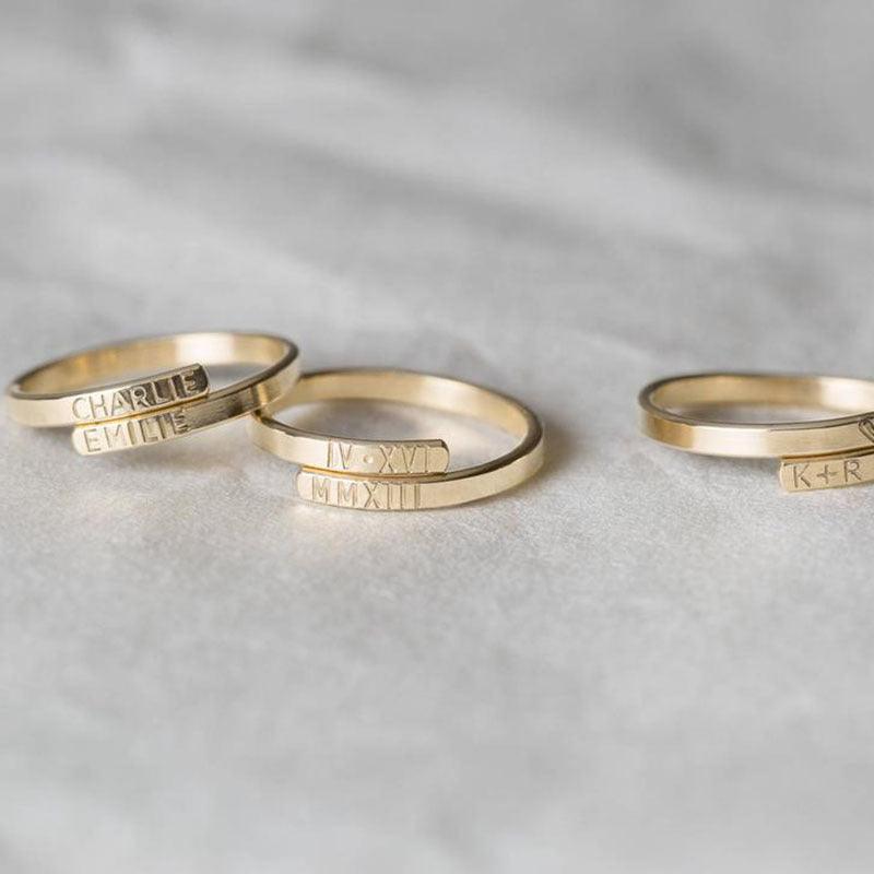 Custom Name   Ring Gold Plated Couple - melvincucci