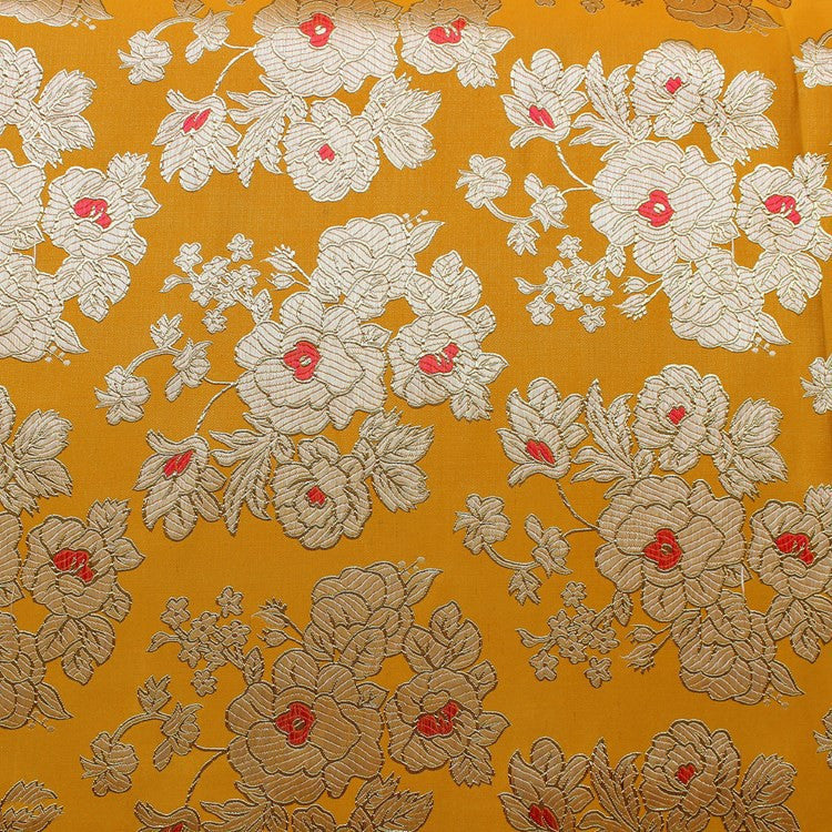Gold And Silver Woven Jacquard Fabric