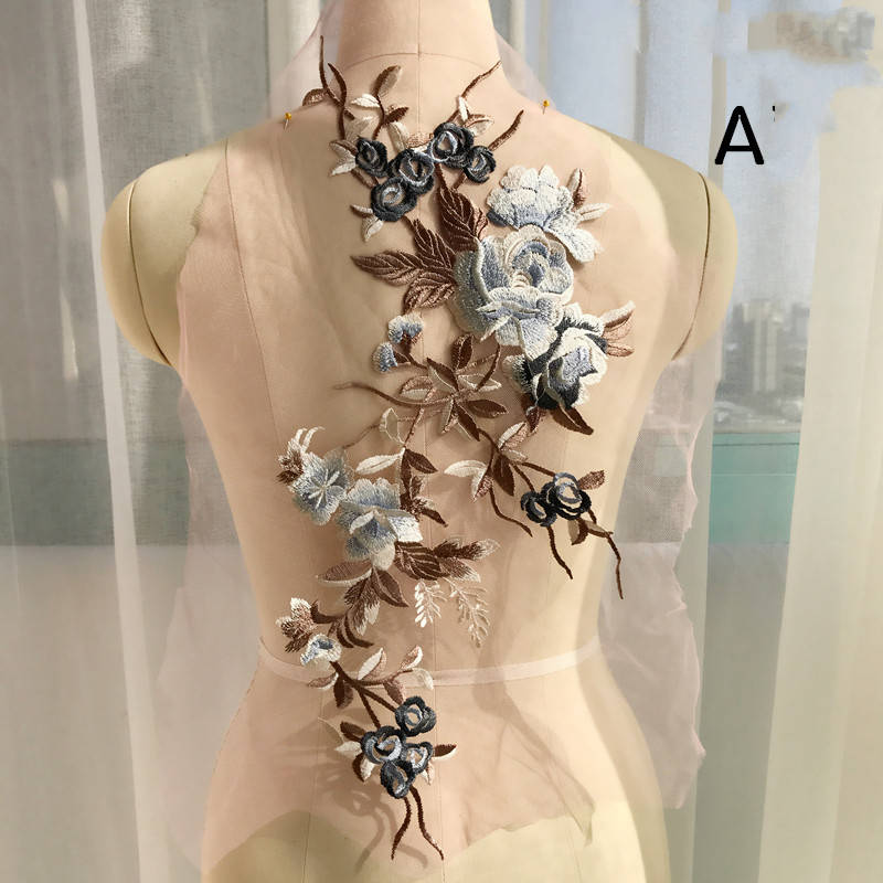 Dress Evening Dress Accessories Lace Fabric Multicolor Computer Embroidered Children's Clothing Decoration