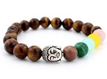 AliExpress explosions Europe and the United States fashion lava rock natural stone Buddha head Golden Buddha men and women bracelet wholesale - melvincucci