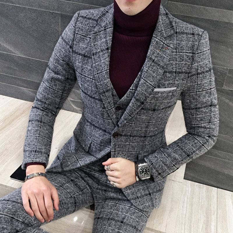 Thick Slim Fit Plaid Suits - melvincucci