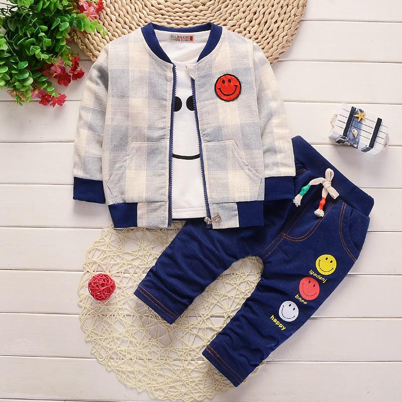 Children's plaid long sleeve three-piece suit - melvincucci