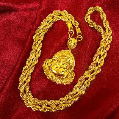 Hemp rope gold necklace - melvincucci