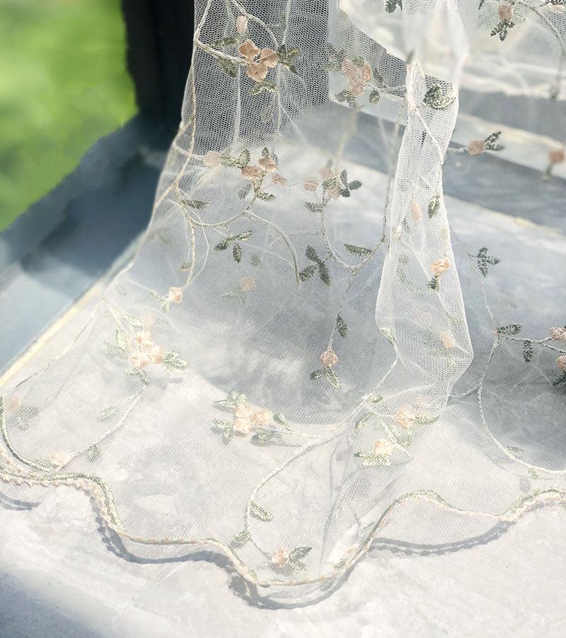 Embroidery Lace Fabric Lace Mesh Gauze Flower - melvincucci