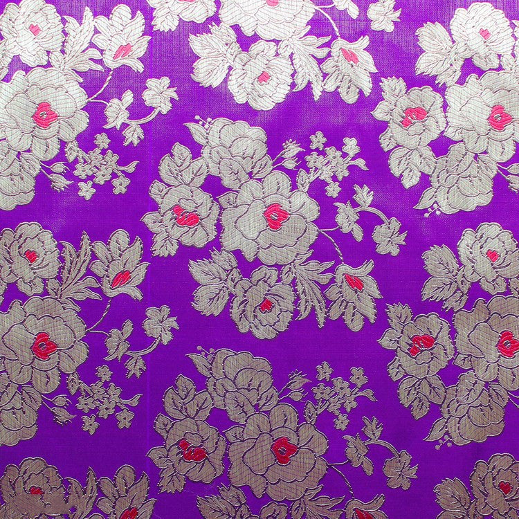 Gold And Silver Woven Jacquard Fabric