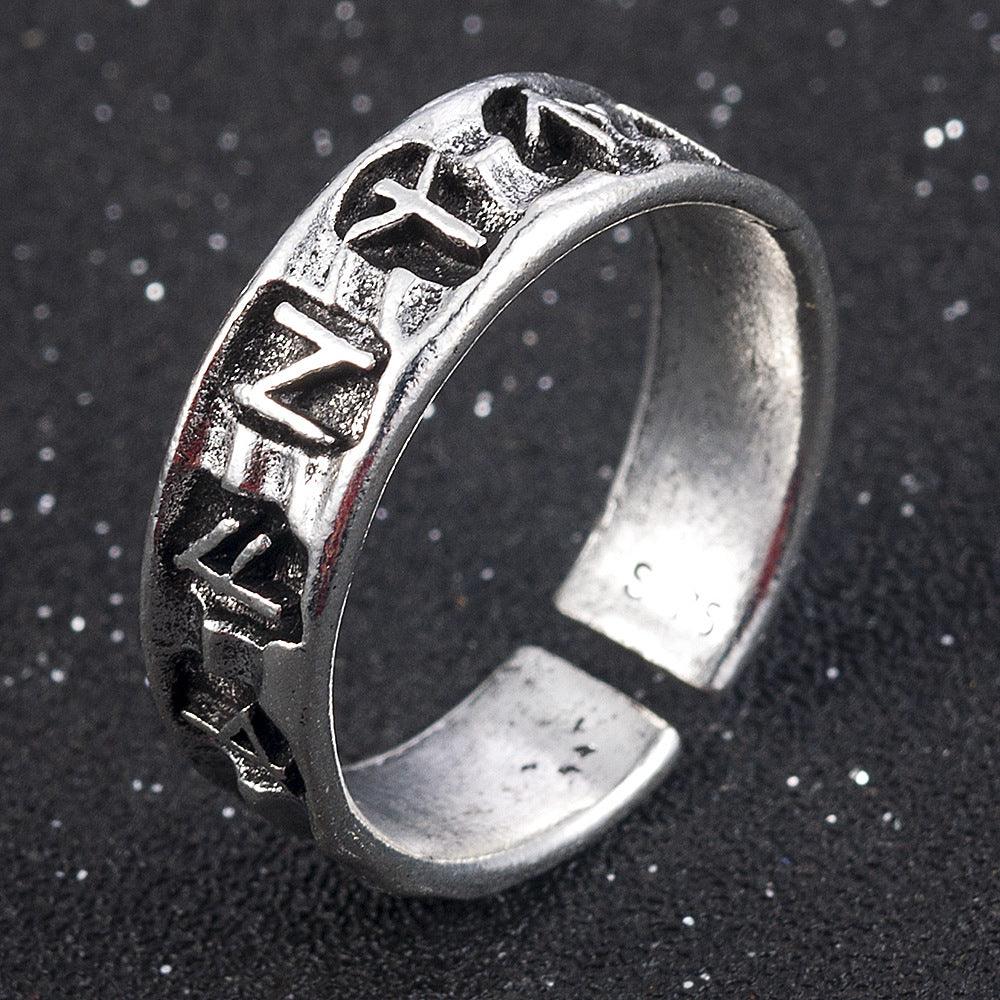 Geometric Symbol Adjustable Ring Male - melvincucci