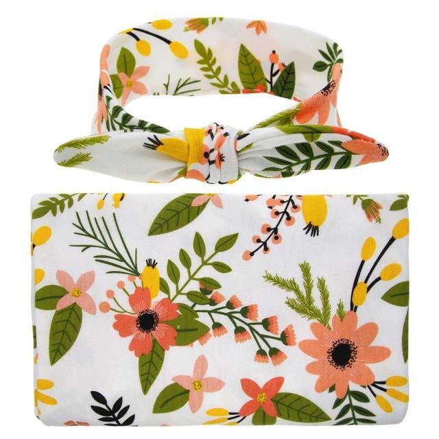 Swaddle Blanket & Headwrap Set of 2 - melvincucci