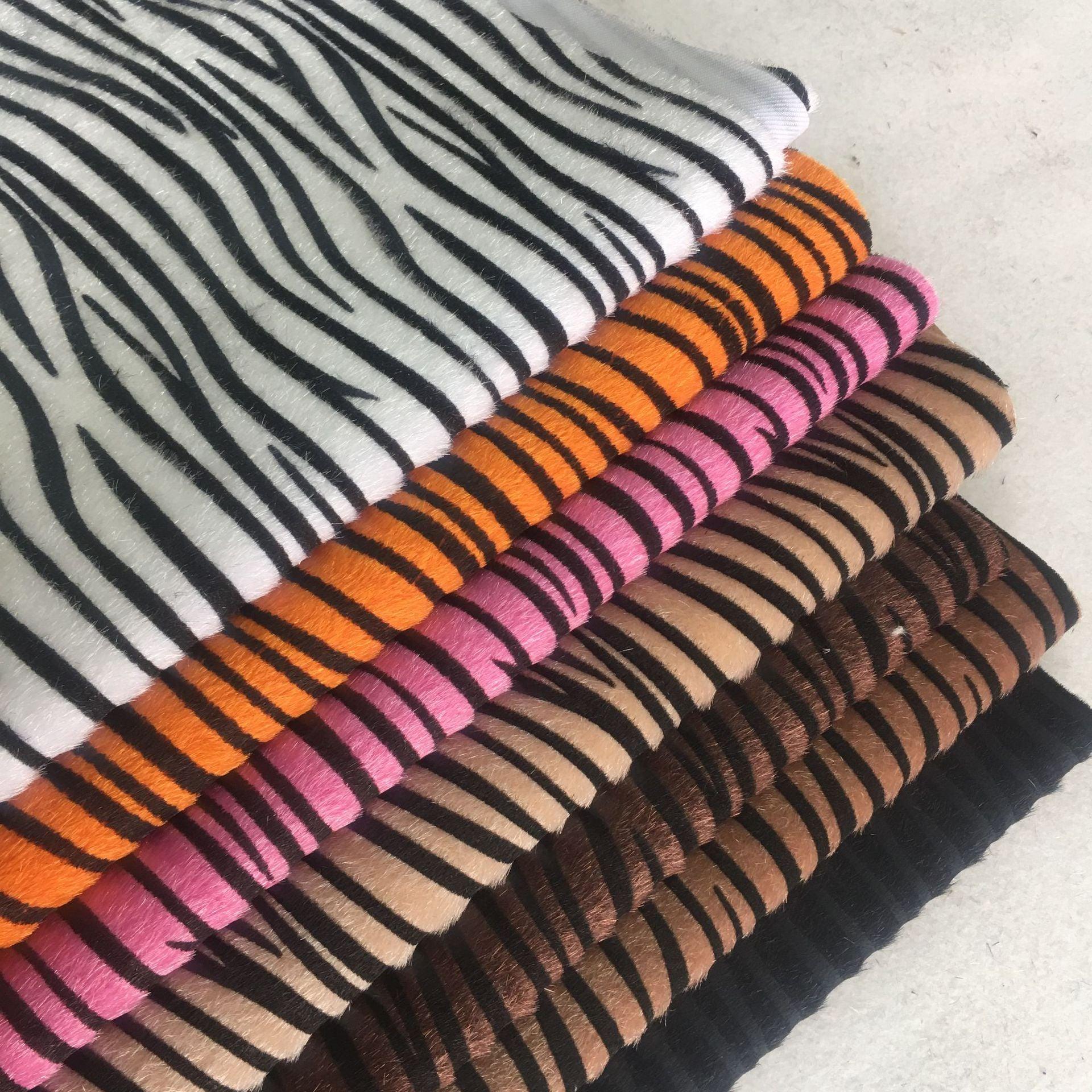 Faux Horsehair Zebra Leather Printed Fabric - melvincucci