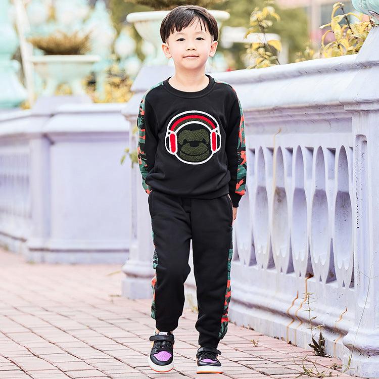 Children's Suit Cartoon Cute Long-sleeved Thick Suit - melvincucci