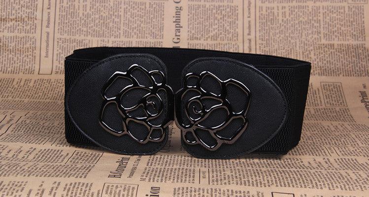 3 Women's Belts Elastic Belts Belts Rose Buckle Belts Tight Belts - melvincucci