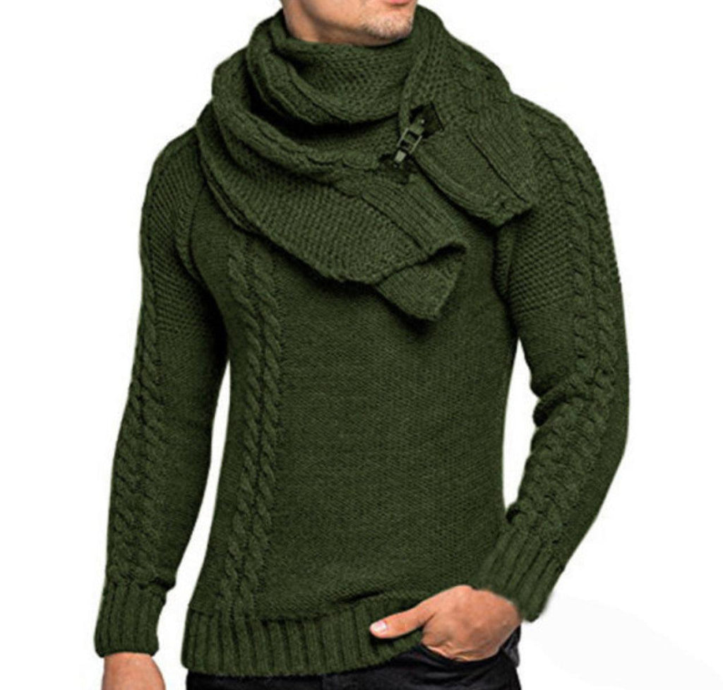 Men Winter Sweater Fashion Slim Fit Pullover Man Warmth Tops - melvincucci